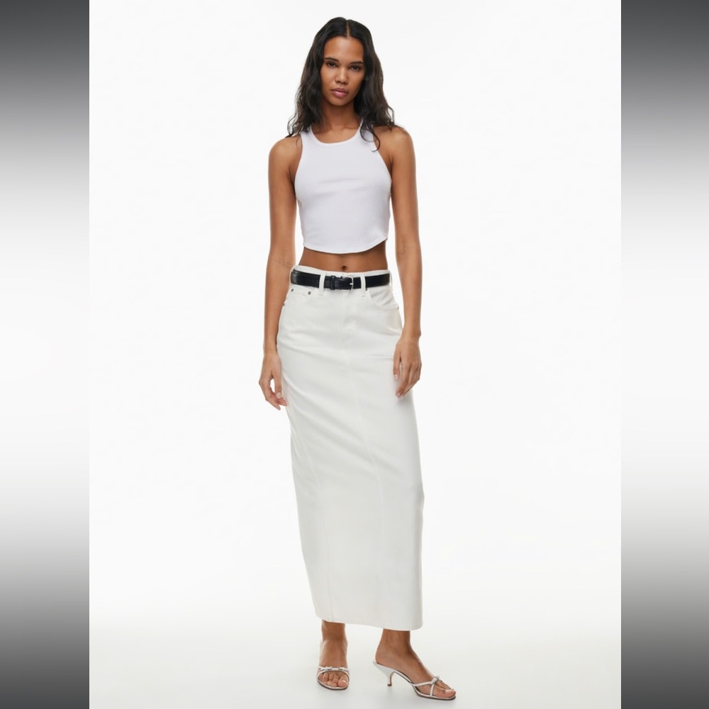 Denim Forum White Maxi Skirt